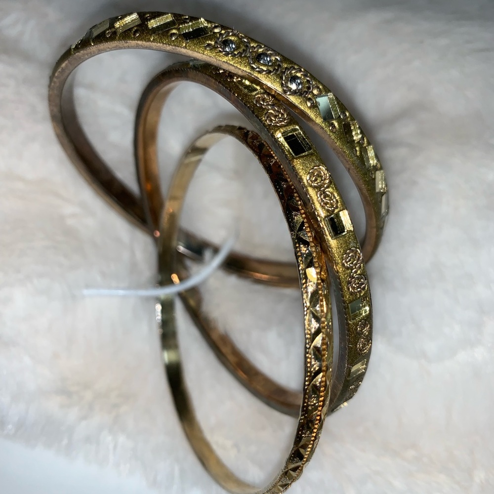 Rustic Gold Bangles - Picture 6 of 6